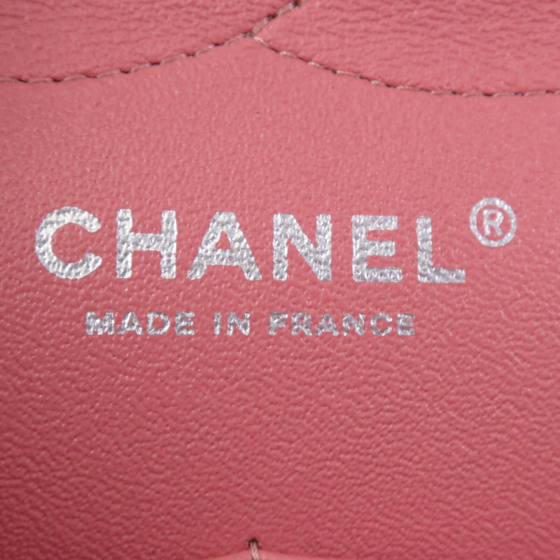 CHANEL 羊皮皮革Large Classic銀扣鏈帶肩背袋-15