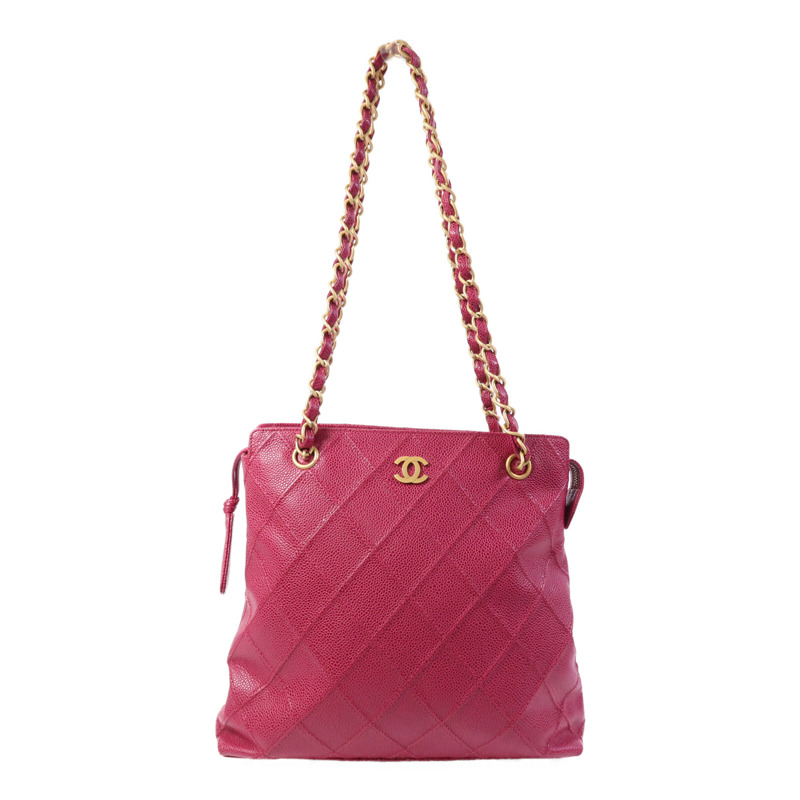 CHANEL 牛皮皮革Bicolore Chain Tote金扣手挽袋-0