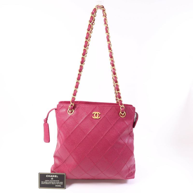 CHANEL 牛皮皮革Bicolore Chain Tote金扣手挽袋-10