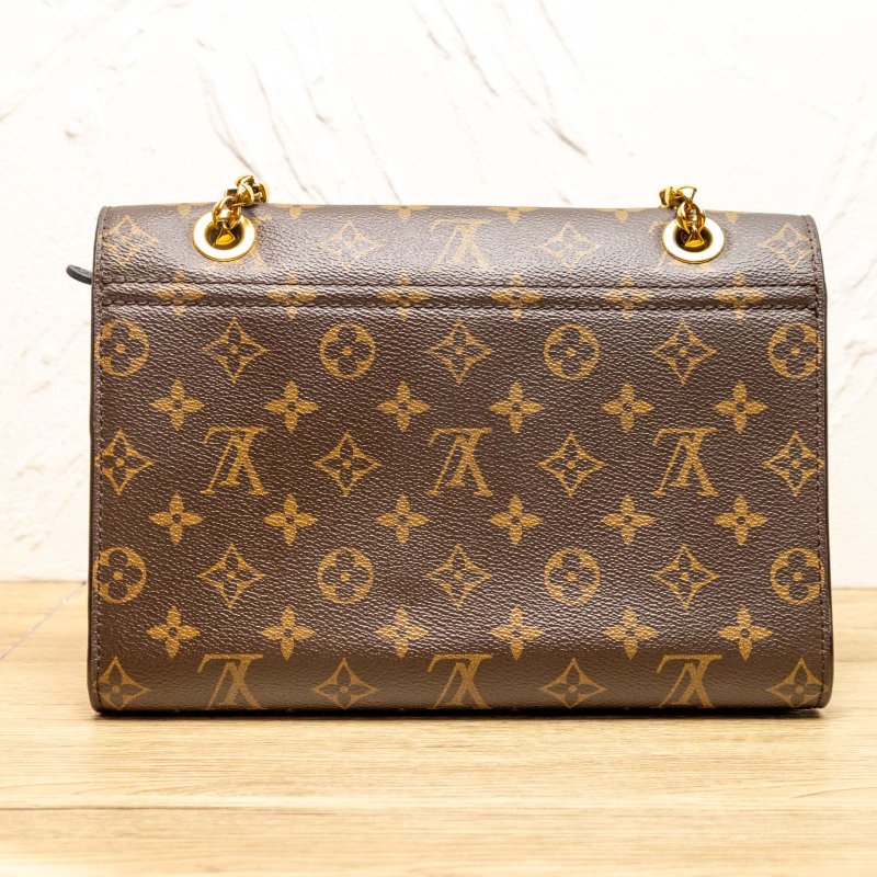 LOUIS VUITTON Victoire維多利亞手袋黑色PVC老花肩背包-1