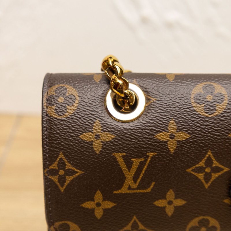 LOUIS VUITTON Victoire維多利亞手袋黑色PVC老花肩背包-4