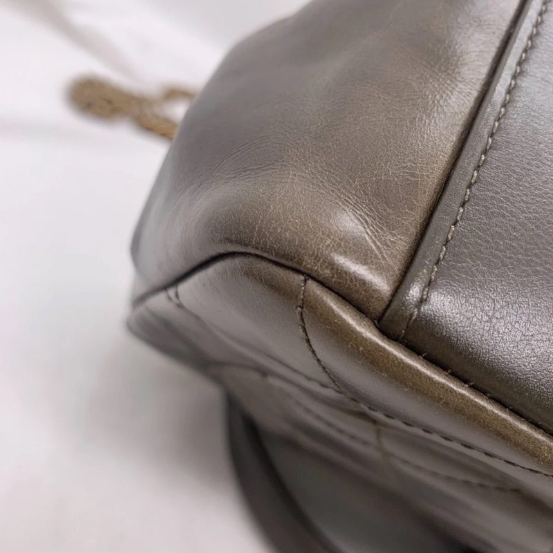 香奈兒（CHANEL）亮面小牛皮菱格紋中號手提翻蓋包-9