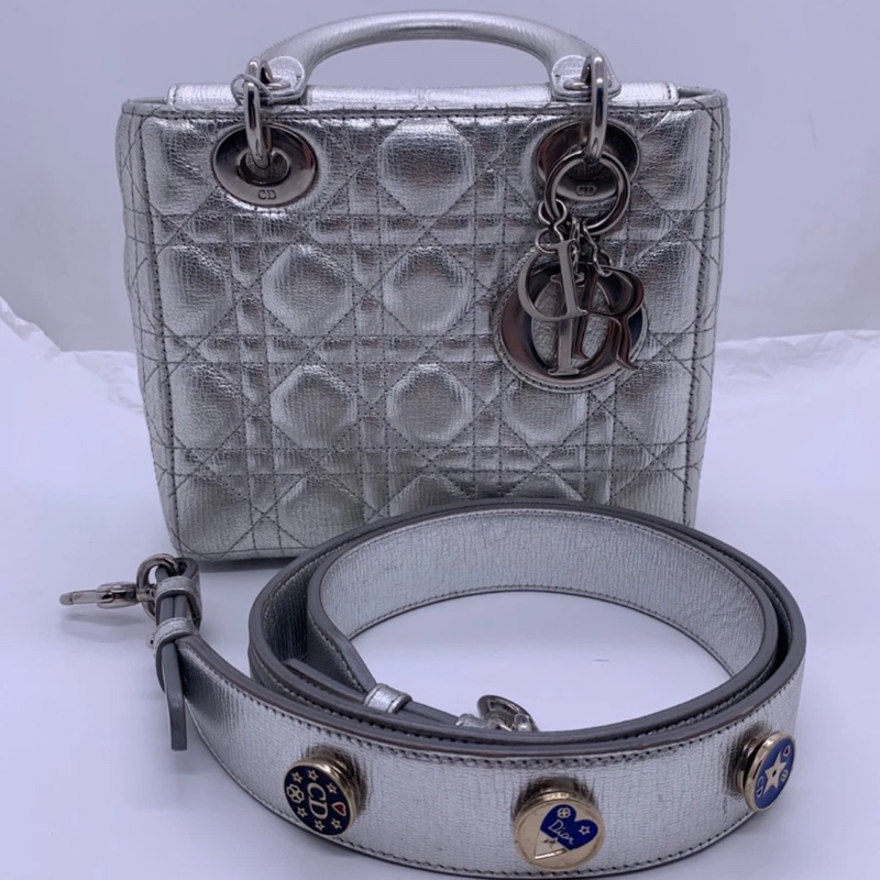 Christian Dior 銀色 Lady Dior My ABC 銀色小號-0