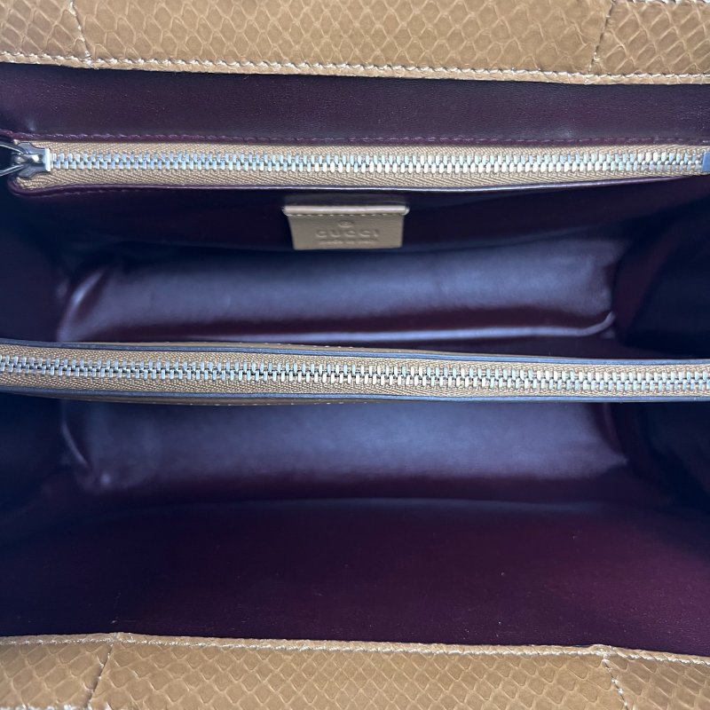 GUCCI ZUMI棕色蟒蛇皮兩用包-5