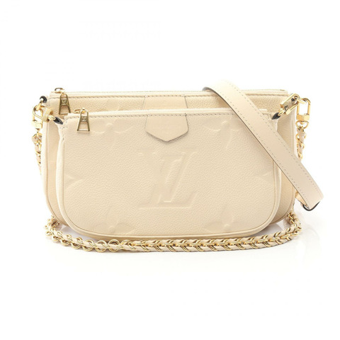 路易威登 Multi Pochette Accessoires 單肩包 M46568 皮革 米色 二手 女士