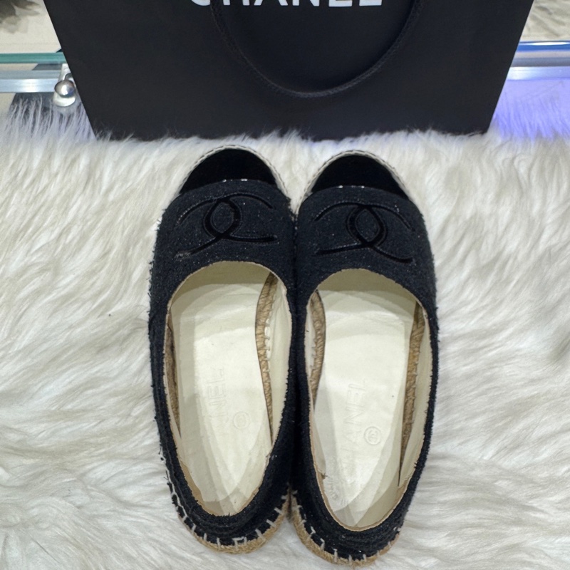 98新香奈兒經典漁夫鞋，百搭黑色，36碼-4