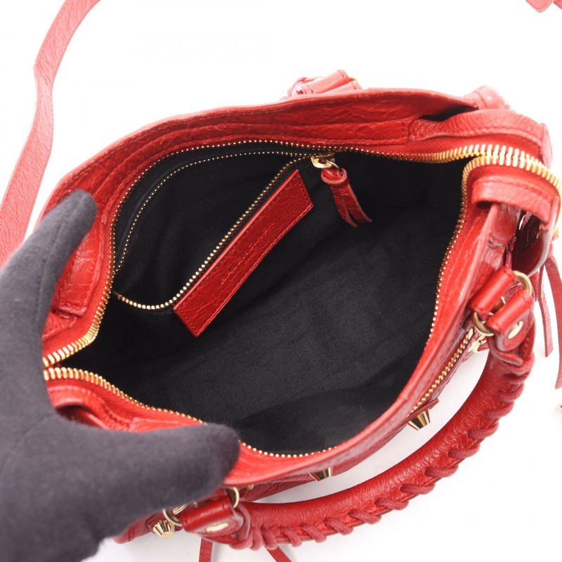 BALENCIAGA 經典迷你都會斜背包,紅色真皮,二手女款-2