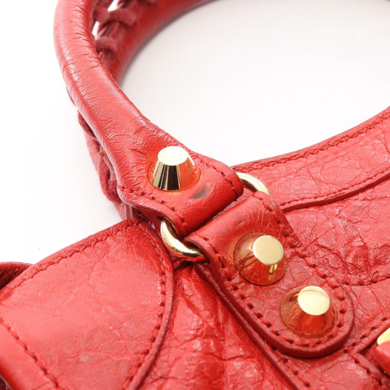 BALENCIAGA 經典迷你都會斜背包,紅色真皮,二手女款-8