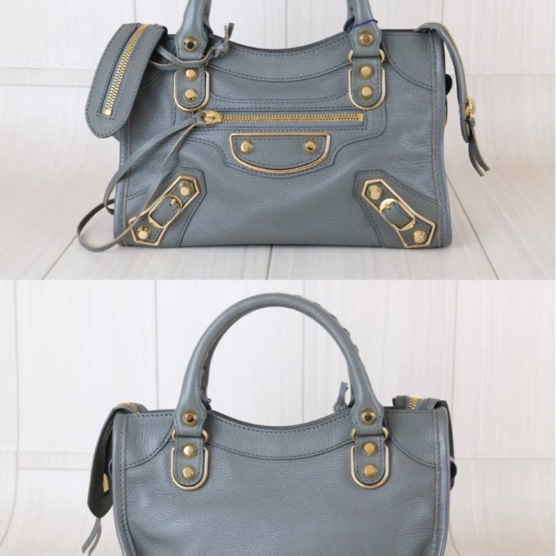 「JL精品代購」 98新 Balenciaga mini 灰機車包-2