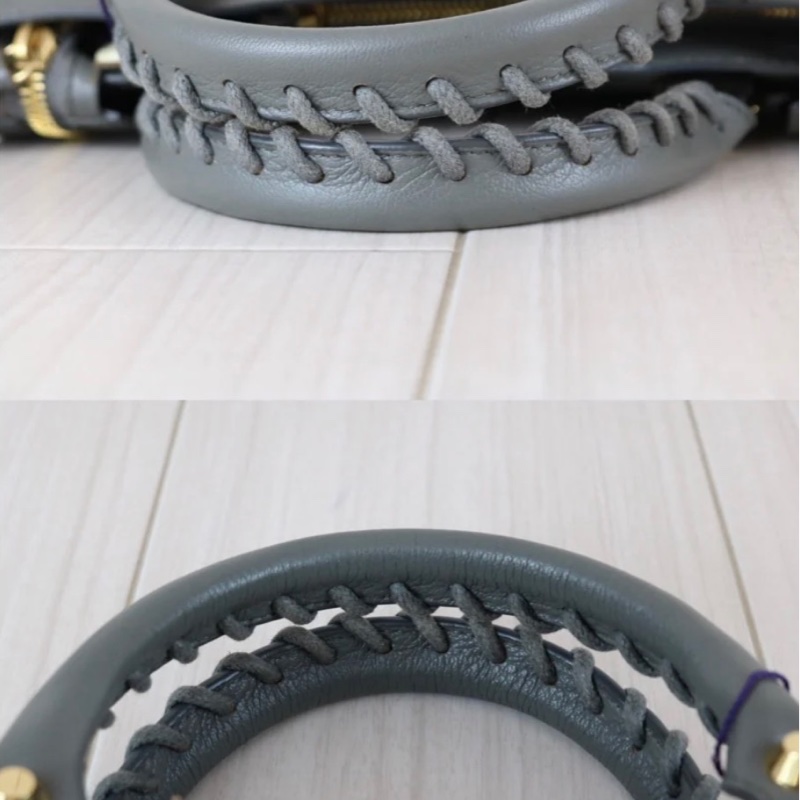 「JL精品代購」 98新 Balenciaga mini 灰機車包-5