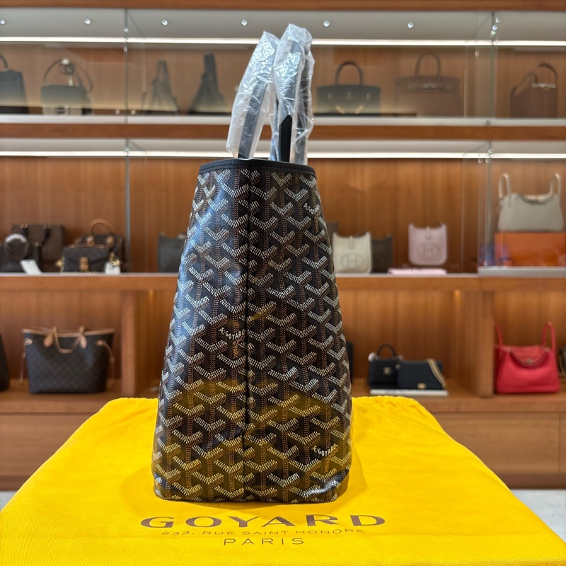 【現貨｜法式人氣款】Goyard Saint Louis PM｜黑色經典帆布 × 真皮提把｜超能裝子母購物包｜全新品-2