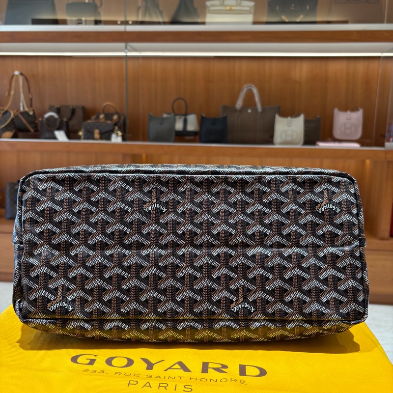 【現貨｜法式人氣款】Goyard Saint Louis PM｜黑色經典帆布 × 真皮提把｜超能裝子母購物包｜全新品-7