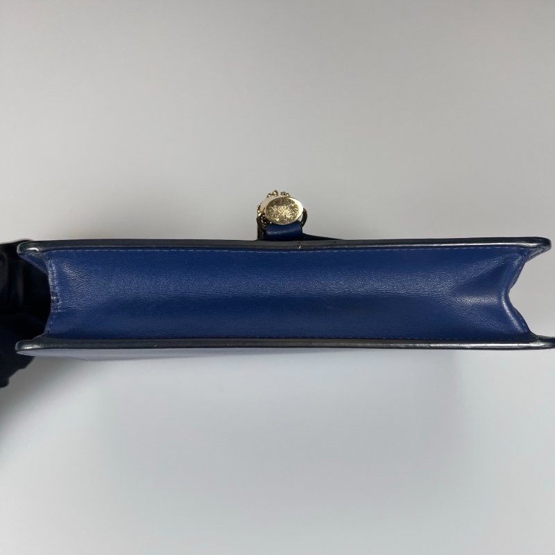 MIUMIU 藍皮革金扣流蘇-4