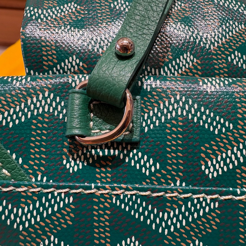 【現貨|氣質綠限定】Goyard Saint Louis PM 綠色托特包|超輕盈帆布設計 × 真皮提把|附原廠子包&購證|時尚力MAX!-10