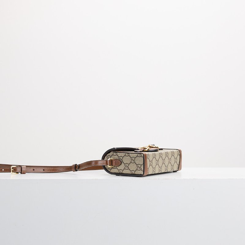 二手Gucci 1955橫版手機包/棕色-2