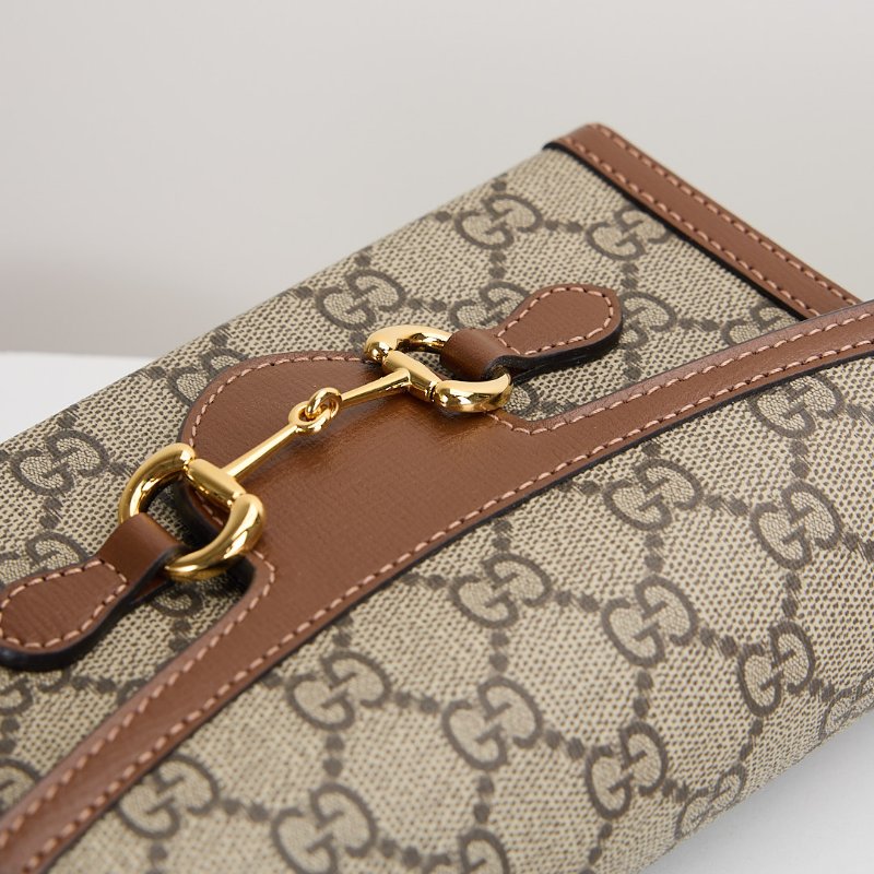 二手Gucci 1955橫版手機包/棕色-4