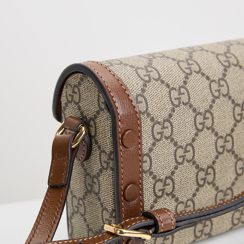 二手Gucci 1955橫版手機包/棕色-8