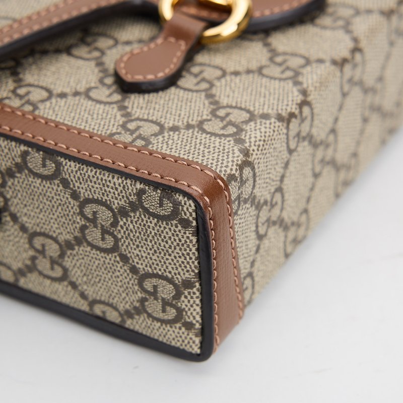 二手Gucci 1955橫版手機包/棕色-9