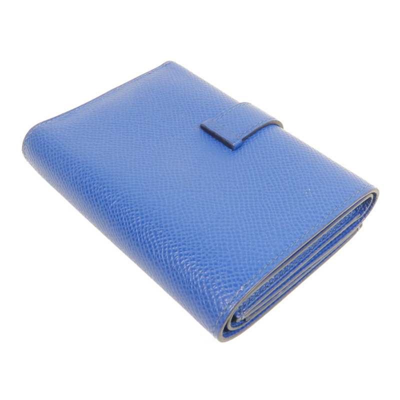 HERMES Epsom皮革Bearn Verso Wallet銀扣錢包Bleu Saphir-4