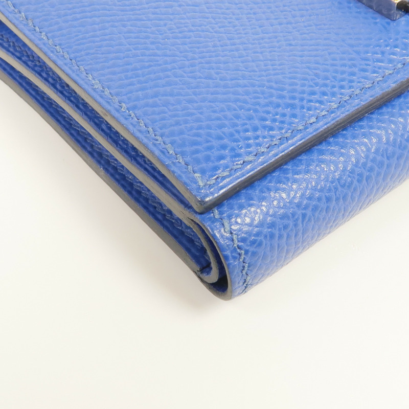 HERMES Epsom皮革Bearn Verso Wallet銀扣錢包Bleu Saphir-7