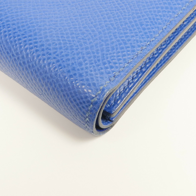 HERMES Epsom皮革Bearn Verso Wallet銀扣錢包Bleu Saphir-9