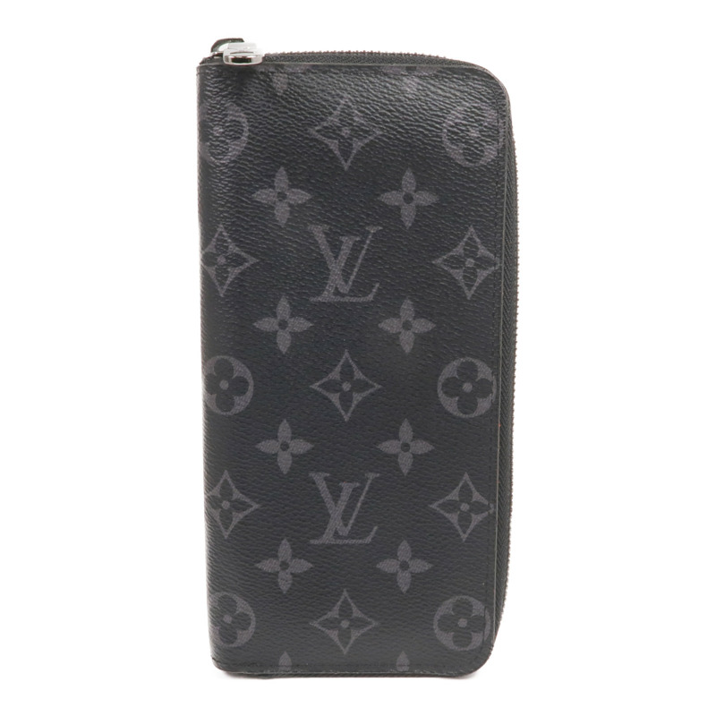 LOUIS VUITTON Monogram Eclipse Zippy Wallet Vertical銀扣長錢包-0