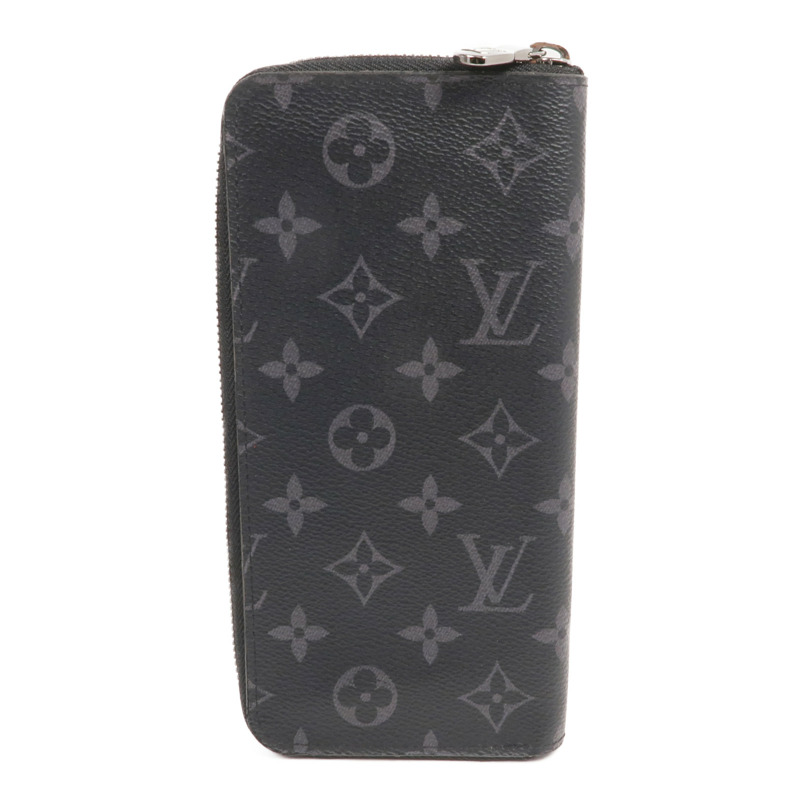LOUIS VUITTON Monogram Eclipse Zippy Wallet Vertical銀扣長錢包-1