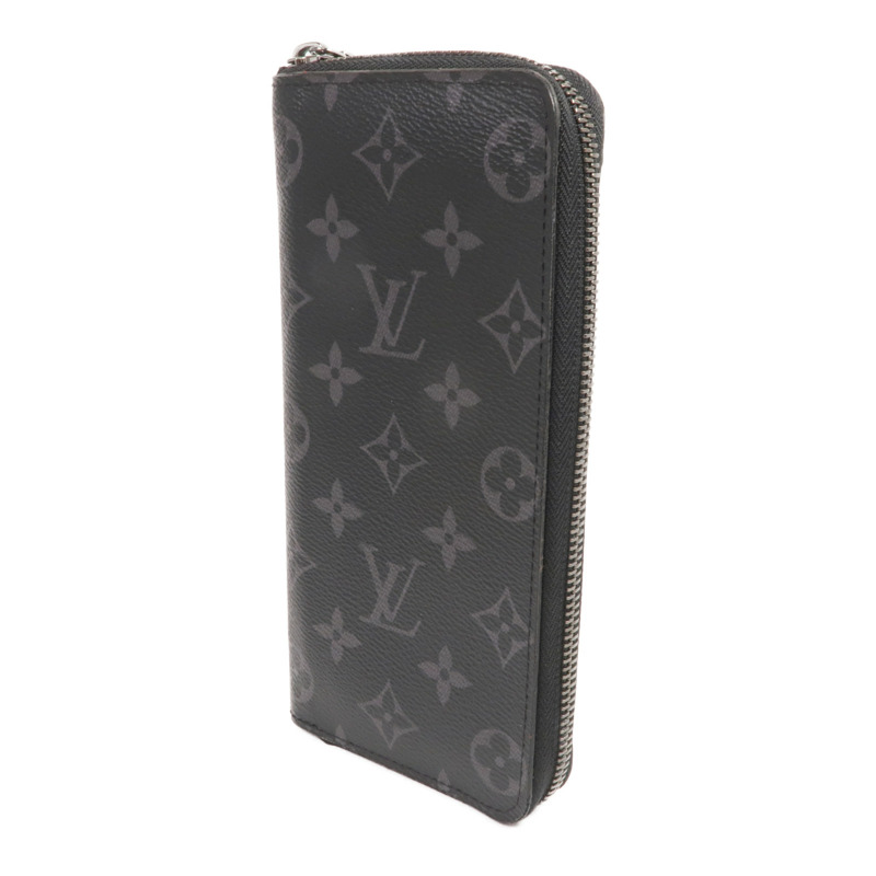 LOUIS VUITTON Monogram Eclipse Zippy Wallet Vertical銀扣長錢包-2