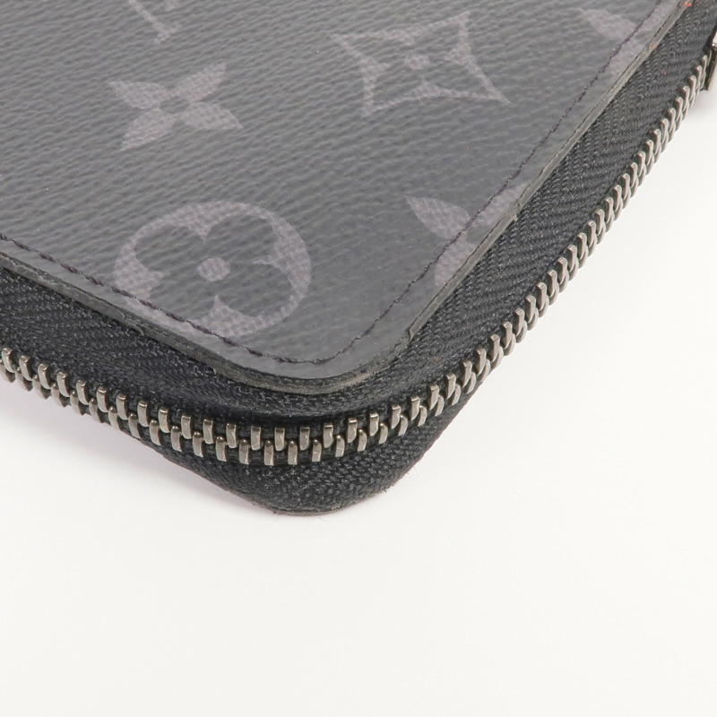 LOUIS VUITTON Monogram Eclipse Zippy Wallet Vertical銀扣長錢包-8