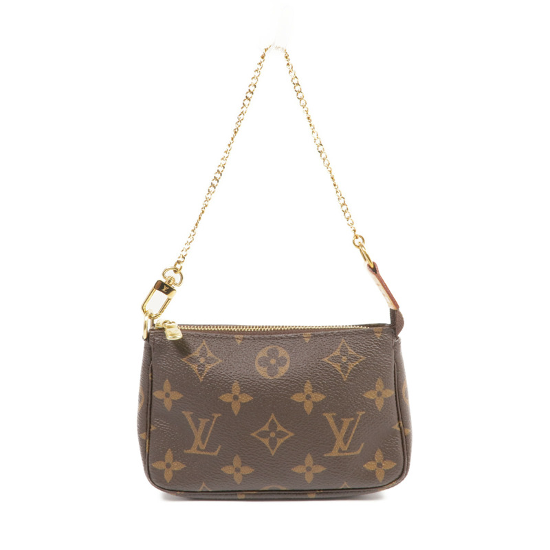 LOUIS VUITTON Monogram Mini Pochette Accessoires金扣手挽袋-0