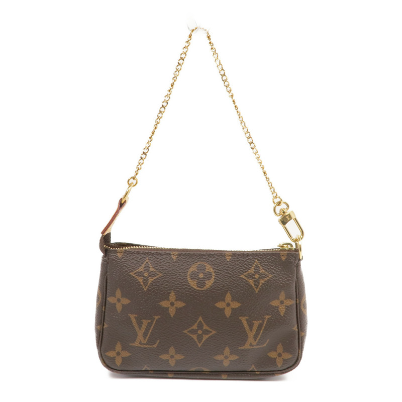 LOUIS VUITTON Monogram Mini Pochette Accessoires金扣手挽袋-1