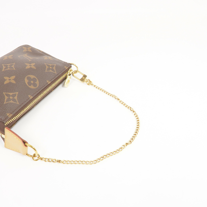 LOUIS VUITTON Monogram Mini Pochette Accessoires金扣手挽袋-4