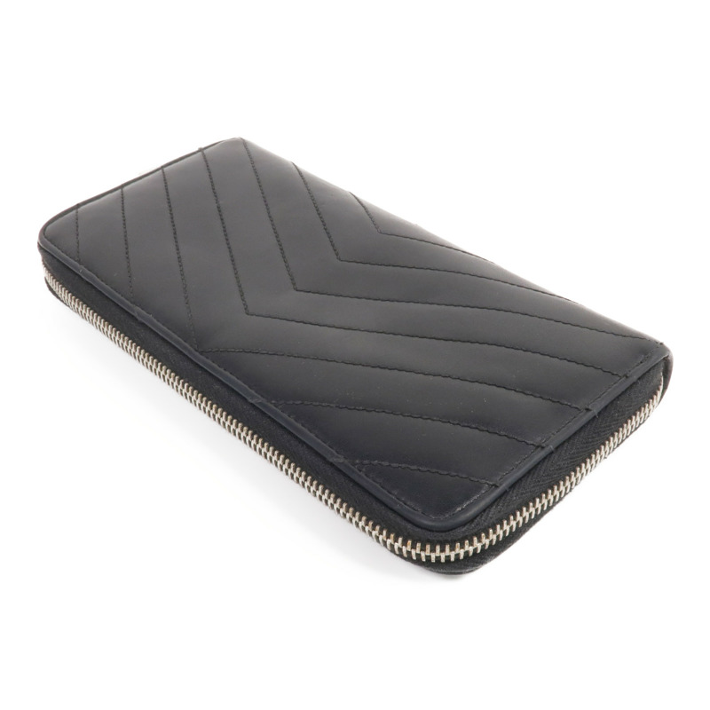 SAINT LAURENT 皮革Long Zipper Wallet銀扣長錢包-4