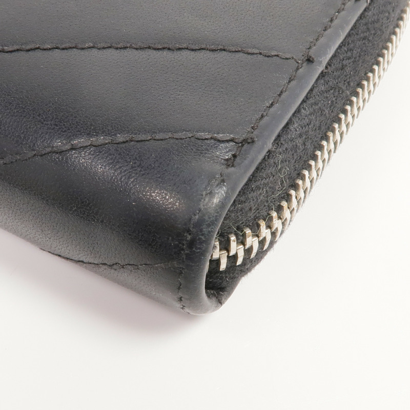 SAINT LAURENT 皮革Long Zipper Wallet銀扣長錢包-6