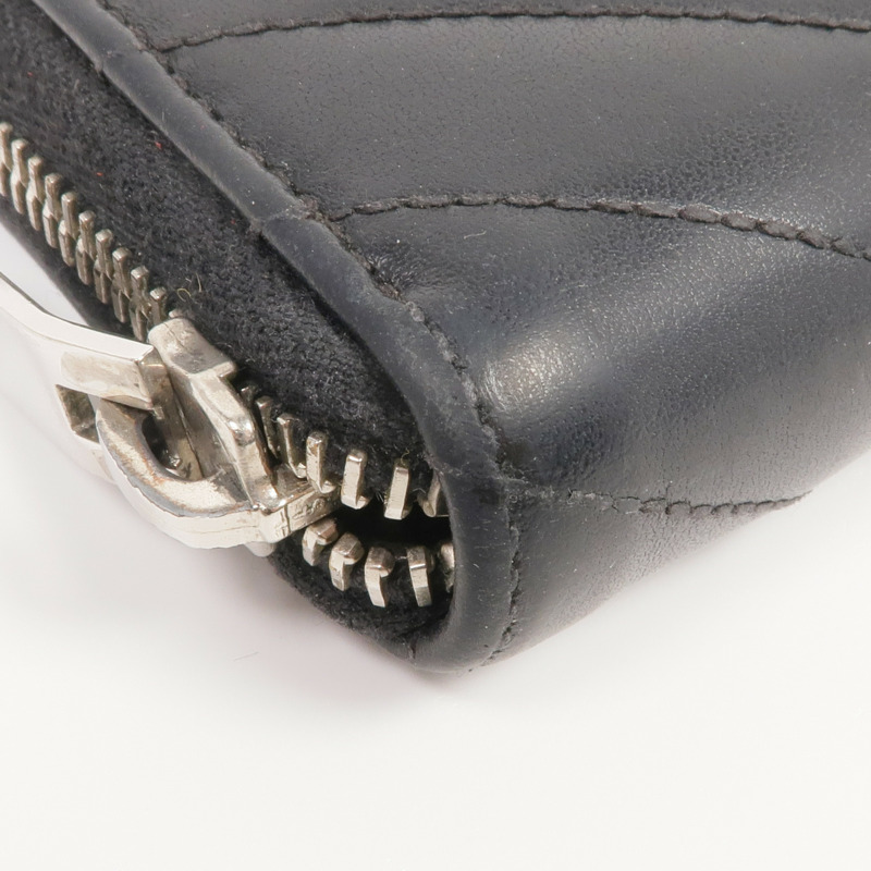 SAINT LAURENT 皮革Long Zipper Wallet銀扣長錢包-7