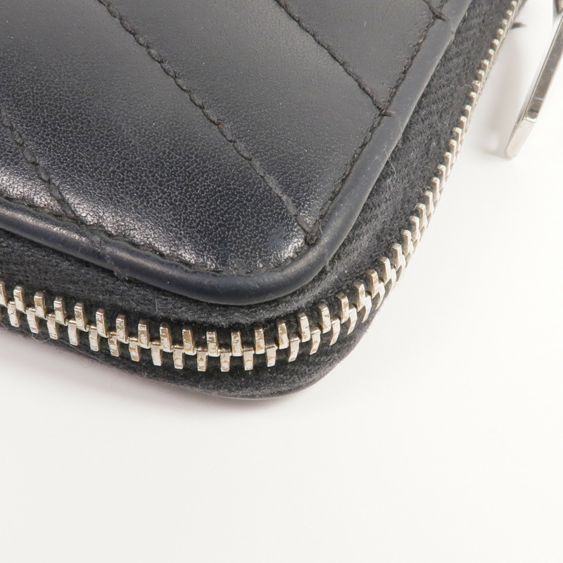 SAINT LAURENT 皮革Long Zipper Wallet銀扣長錢包-9