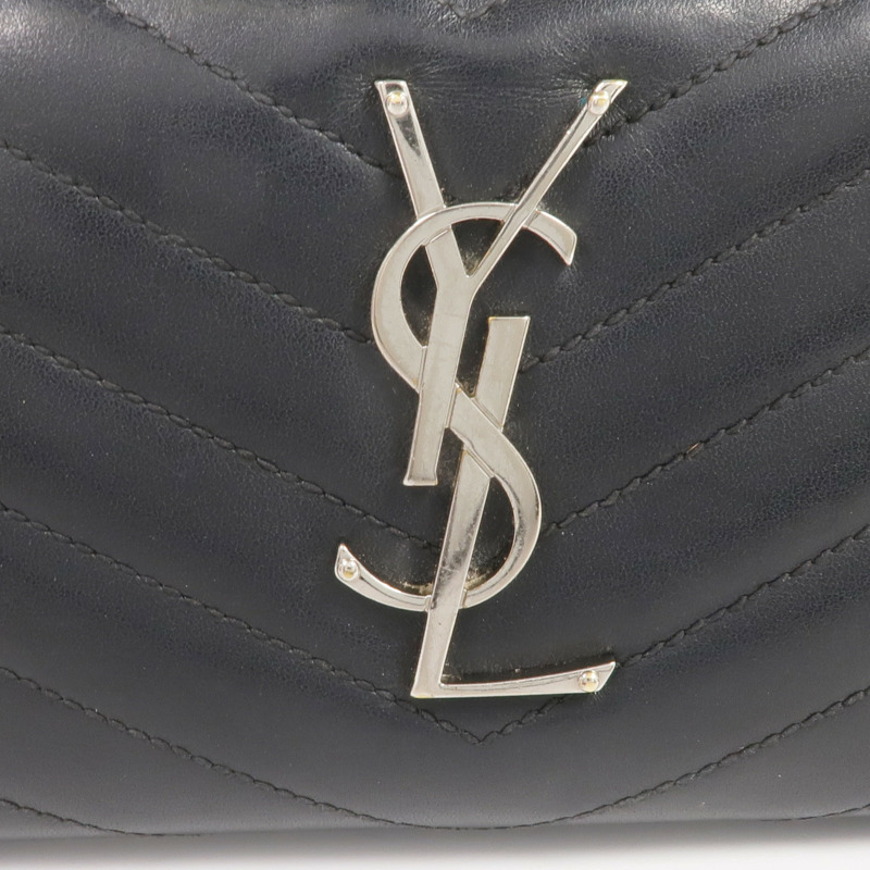 SAINT LAURENT 皮革Long Zipper Wallet銀扣長錢包-10