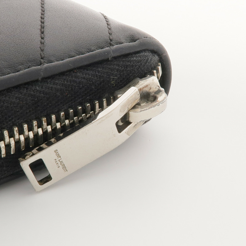 SAINT LAURENT 皮革Long Zipper Wallet銀扣長錢包-11