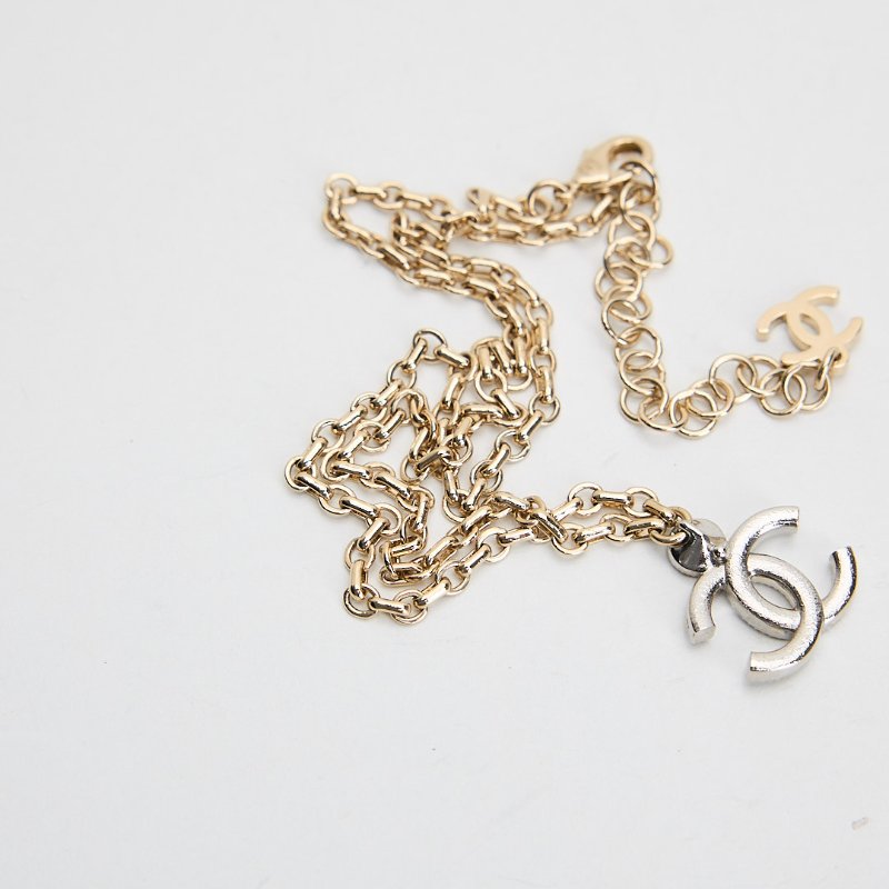 二手Chanel 25V 水鑽雙C項鍊-3