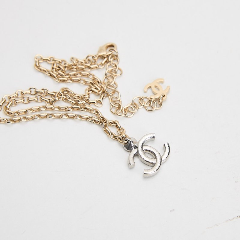 二手Chanel 25V 水鑽雙C項鍊-4