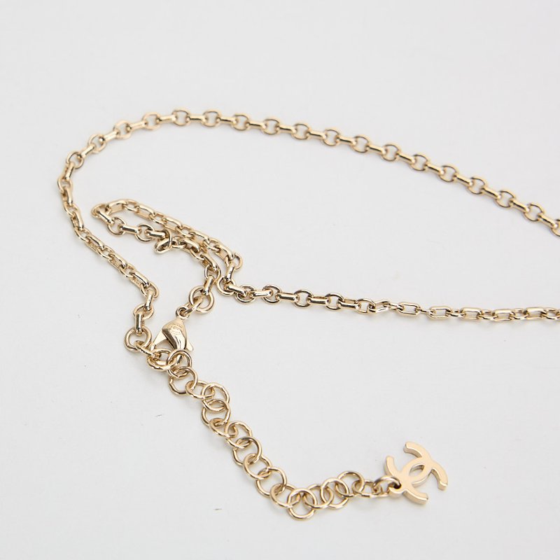 二手Chanel 25V 水鑽雙C項鍊-6