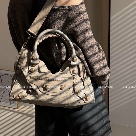 Balenciaga機車包/沙丘色