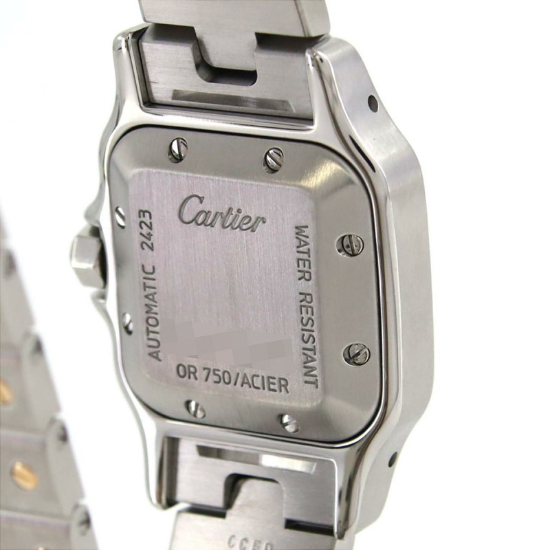 卡地亞 Santos Galbe SM 雙色 W20045C4 SSxYG 自動腕錶-4