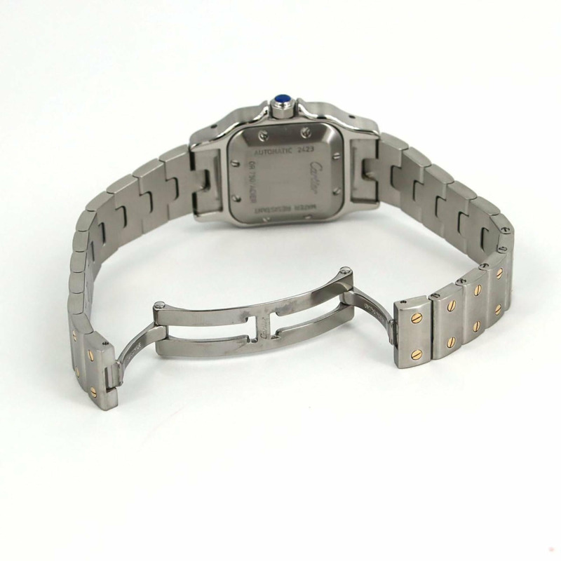 卡地亞 Santos Galbe SM 雙色 W20045C4 SSxYG 自動腕錶-5