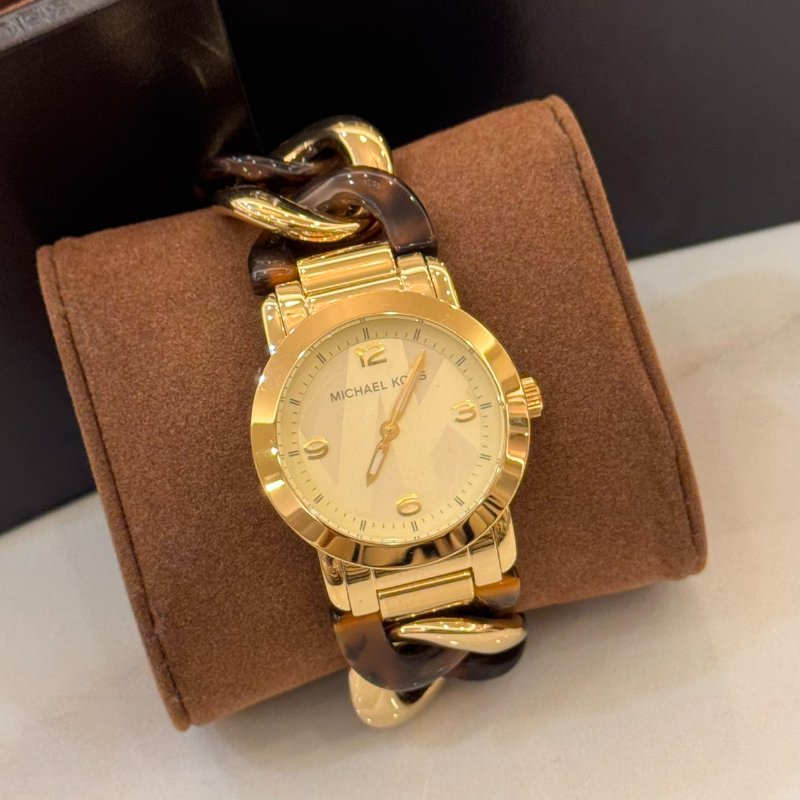 *SHIHNA名牌精品* Michael Kors Runway Twist玳瑁鏈女錶-0