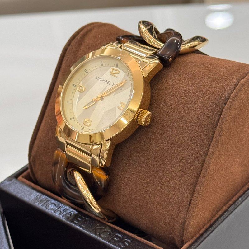 *SHIHNA名牌精品* Michael Kors Runway Twist玳瑁鏈女錶-2