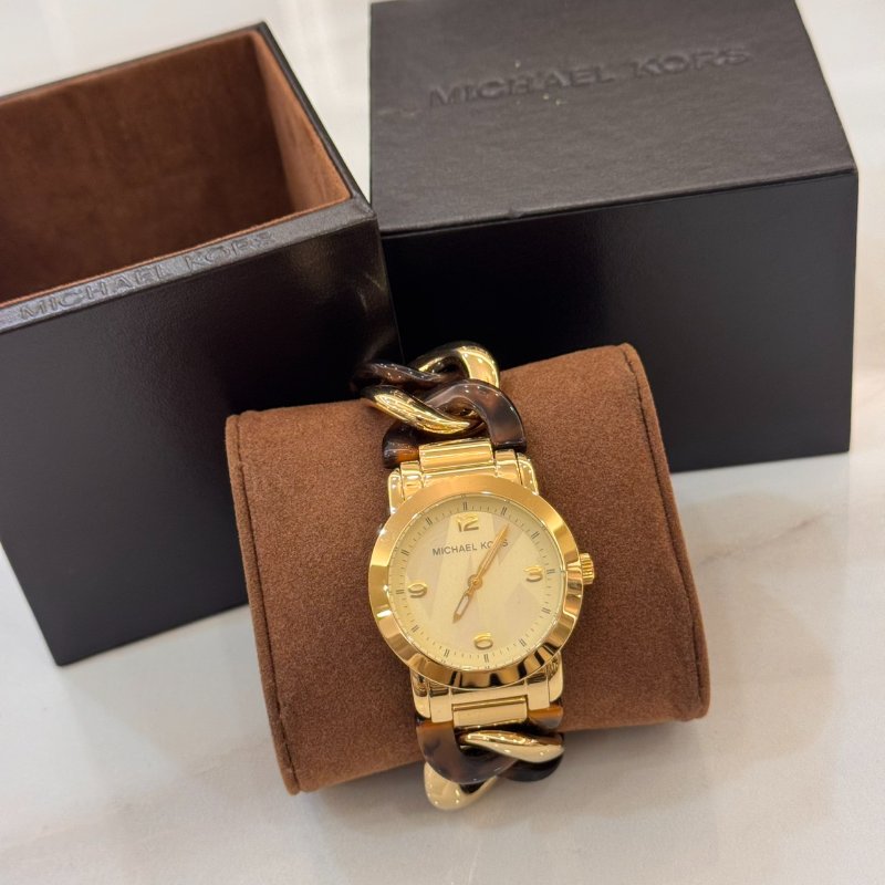 *SHIHNA名牌精品* Michael Kors Runway Twist玳瑁鏈女錶-4