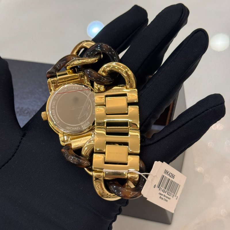 *SHIHNA名牌精品* Michael Kors Runway Twist玳瑁鏈女錶-7