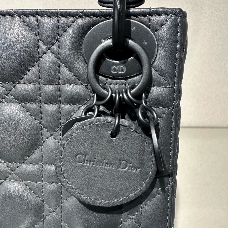 DIOR迪奥 Lady Dior 哑光三格 戴妃包 单肩斜挎手提包-5