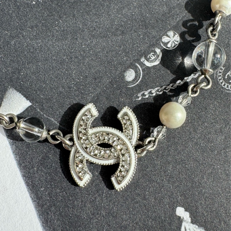 Chanel白珍珠銀雙C項鍊   新款❤️-1